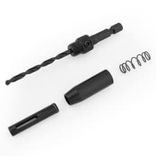 Image of 3Pcs HSS Hinge Drill Bit Set, Self Centering Hole Drilling Bits Spring Loaded...