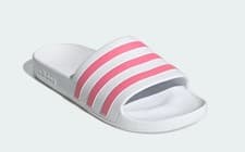 Image of adidas women Adilette Aqua Slides Cloud White/Rose Tone Womens Size 6 NEW