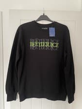 Image of BEETLEJUICE OFFICIAL MERCH BLACK SWEATSHIRT JUMPER XL TIM BURTON GOTH HORROR