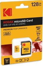 Image of KODAK 128GB Class 10 UHS-I U1 MicroSDXC Card with Adapter 10x Write Speed