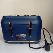 Image of Dunelm matte black Copper Accents Toaster 4 Slice