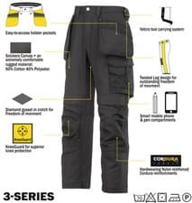 Image of Snickers 3214 Trousers Canvas Holster Work Trousers Snickers Direct All Colours