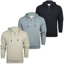 Image of Xact Mens 1/4 Zip Overhead Hoodie Sweatshirt Soft Fleece-back Regular Fit Hooded