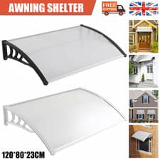 Image of 120x80CM Door Canopy Awning Outdoor Window Rain Shelter Cover for Door Porch UK