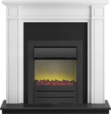 Image of Adam Georgian Fireplace Suite in Pure White with Colorado Electric Fire in Bl...