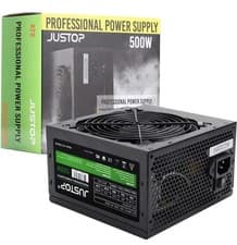 Image of JUSTOP 500W ATX PC Power Supply PSU With 12CM Quiet Fan And 3 x SATA / 24-PIN /