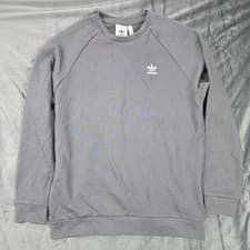 Image of Adidas Trefoil Essentials Grey Sweatshirt Crew Size Medium NWT