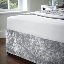 Image of Crushed Velvet 30cm Extra Deep Divan Bed Base Wrap Sheet Frame Cover Double King
