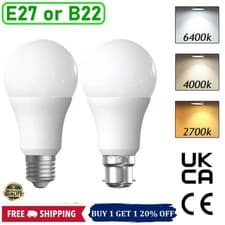 Image of LED GLS LIGHT BULBS 40w 60w 100w WARM/COOL WHITE BC/B22 ES/E27 Bayonet Daylight