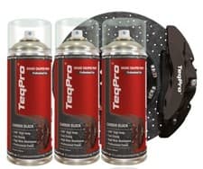 Image of TeqPro ® Brake Caliper Paint 240°C High Temp GLOSS BLACK 400ml 3 Pack