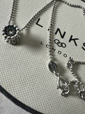 Image of NEW Links of London Effervescence Sterling Silver Blue Diamond Necklace 