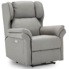 Image of Oakford Bonded Leather Electric Recliner with USB Charging