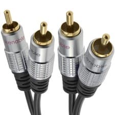 Image of 3m Pro Audio Metal 2 x RCA Phono Plugs to Plugs Cable HiFi Lead Gold Pure Copper