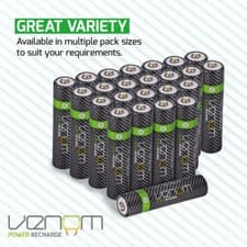 Image of Venom Rechargeable AA Batteries - 2100mAh 1.2V NiMH - Multiple Pack Sizes