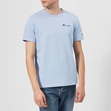 Image of CHAMPION Men's Classic Jersey Short-Sleeve T shirt, Wildflower Pale Blue BNWT
