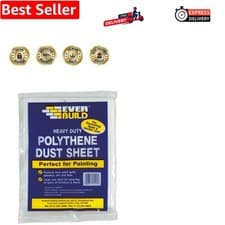 Image of Polythene Dust Sheet – Heavy Duty – Waterproof – Clear – 12 ft x 9 ft 3.6 m x...