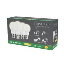Image of LED 60W Light Bulb B22 Warm White / Daylight with Bayonet Fitting