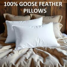 Image of 1,2,4 Goose Feather & Down Pillows Extra Filled Soft Hotel Quality UK Size