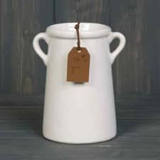 Image of Ceramic Flower Vase Pot with Handles -  Choice of Colour & Size - Ideal Gift!