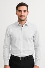 Image of Mens Long Sleeve Shirt Short Sleev Classic Fit Smart Casual Non Iron Dress Shirt