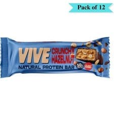 Image of Vive Crunchy Hazelnut Natural Protein Bar - Pack of 12 (50g each)