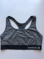 Image of Reebok grey and black yoga low impact sports crop top, size L. New without tags.