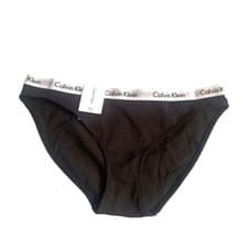 Image of Calvin Klein Bikini Brief Carousel Medium Rise Waist Cotton Stretch Black S