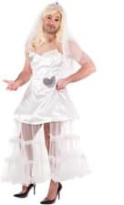 Image of Mens Runaway Bride Costume M L Adult Wedding Dress Fancy Dress for Stag Do Party