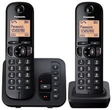 Image of Panasonic KX-TGC222EB DECT Cordless Phone with Answering Twin Handset, Black 