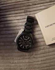 Image of Emporio Armani Ceramica AR1451 Black Chronograph Wrist Watch for Men