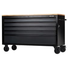 Image of BUNKER 5 Drawer Workbench Roller Tool Cabinet, 61", Grey