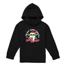 Image of Star Wars Mandalorian Grogu Christmas Snowflakes Kids Hoodie, Black, 5-13 Years