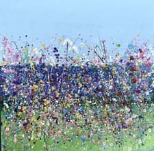 Image of LARGE ORIGINAL ABSTRACT ACRYLIC TEXTURED FLORAL PAINTING On 80 x 80cm Canvas.