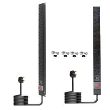 Image of PDU UK Sockets 8, 12 Way Power Distribution Units Vertical SURGED 18U 13A Plug