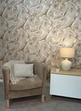Image of RASCH AGATE MARBLE TAUPE VASARI PALMETTO ITALIAN VINYL WALLPAPER 529456
