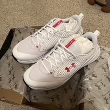 Image of UK13 Under Armour Men's Charged Commit Shoes 3026018  1031 White/Red BNIB