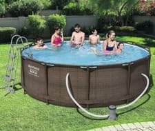 Image of Bestway Steel Pro Max Frame Swimming Pool with Filter Pump & Ladder 12ft Rattan