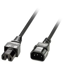 Image of Lindy 2m IEC C14 to IEC C15 'Hot Condition' Power Cable Black