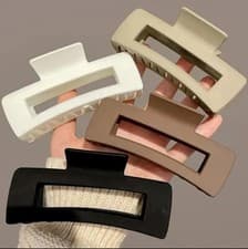 Image of 4 Pack 4.4 Inch Large Hair Claw Clips for Women Thin Thick Hair Big Matte Square