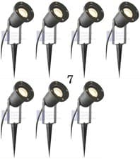 Image of 7 x BLACK GARDEN OUTDOOR IP65 SPIKE SPOT LIGHT GU10 240V LED COMPATIBLE