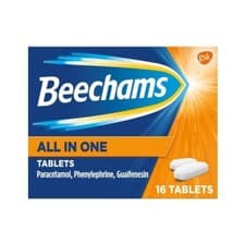 Image of Beechams All In One Tablets 16 - Cold Flu Chesty Cough Sore Throat Pain Fever