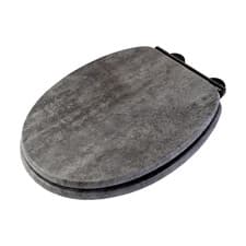 Image of Croydex Flexi-Fix Cumbrian Grey Slate effect Standard Soft close Toilet seat