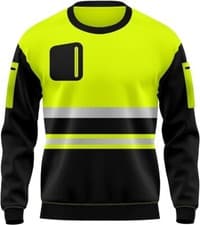Image of Hi Viz Vis High Visibility Jacket 2 Tone Pullover Work Hoodie Sweatshirt Jumper