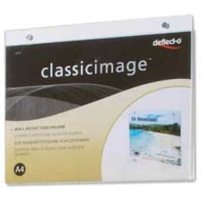 Image of A4 WALL MOUNTED SIGN HOLDER - CLEAR LANDSCAPE