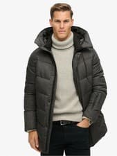 Image of Mens Superdry City Chevron Padded Parka Coat rrp £160.