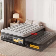 Image of OlarHike Double Air Bed Built-in Pump Inflatable Mattress 50cm Raised Guest Bed