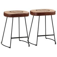 Image of Bar Stools 2 pcs Dark Brown 40x29.5x53 cm
