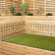 Image of 10m x 40cm Green PVC Coated Metal Garden Patio Border Fencing