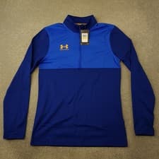 Image of Under Armour Men 1/4 Zip Top Medium Blue Training Activewear Challenger Midlayer