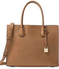 Image of New MICHAEL KORS MERCER LARGE STUDIO CONVERTIBLE LEATHER BAG luggage tote gold